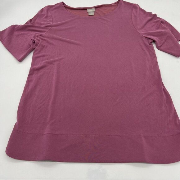 Chicos Pink Knit Short Sleeve Top Modal Size Medium - Picture 1 of 3